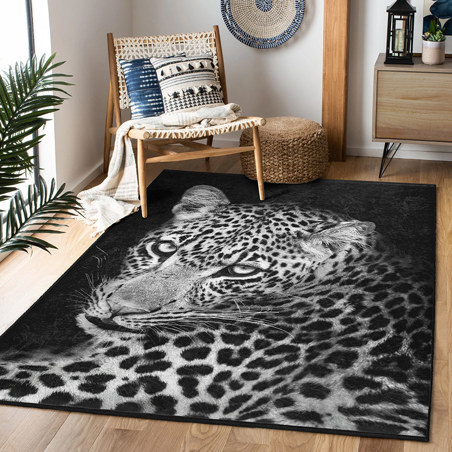 Leopard Glow Kaymaz Taban Yıkanabilir Dikdörtgen, Kare Halı