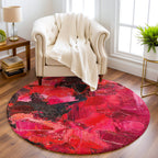 “Kızıl Alev ”  Kaymaz Taban Yıkanabilir Yuvarlak Halı