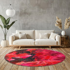 “Kızıl Alev ”  Kaymaz Taban Yıkanabilir Yuvarlak Halı