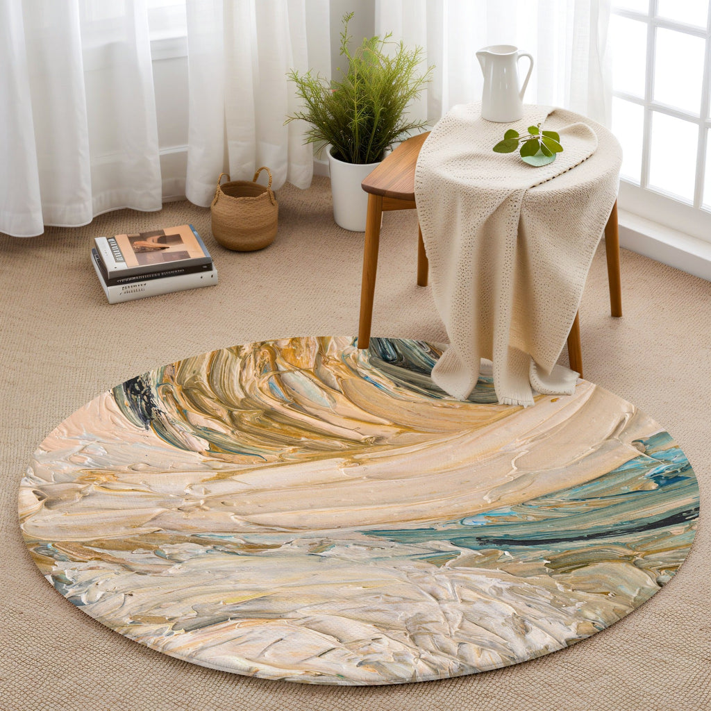 “Toprak Dansı ”  Kaymaz Taban Yıkanabilir Yuvarlak Halı