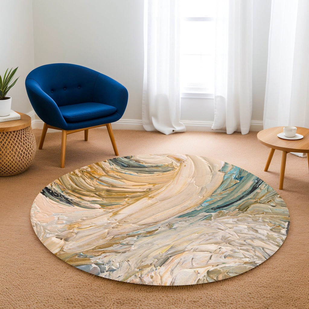 “Toprak Dansı ”  Kaymaz Taban Yıkanabilir Yuvarlak Halı