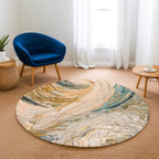 “Toprak Dansı ”  Kaymaz Taban Yıkanabilir Yuvarlak Halı