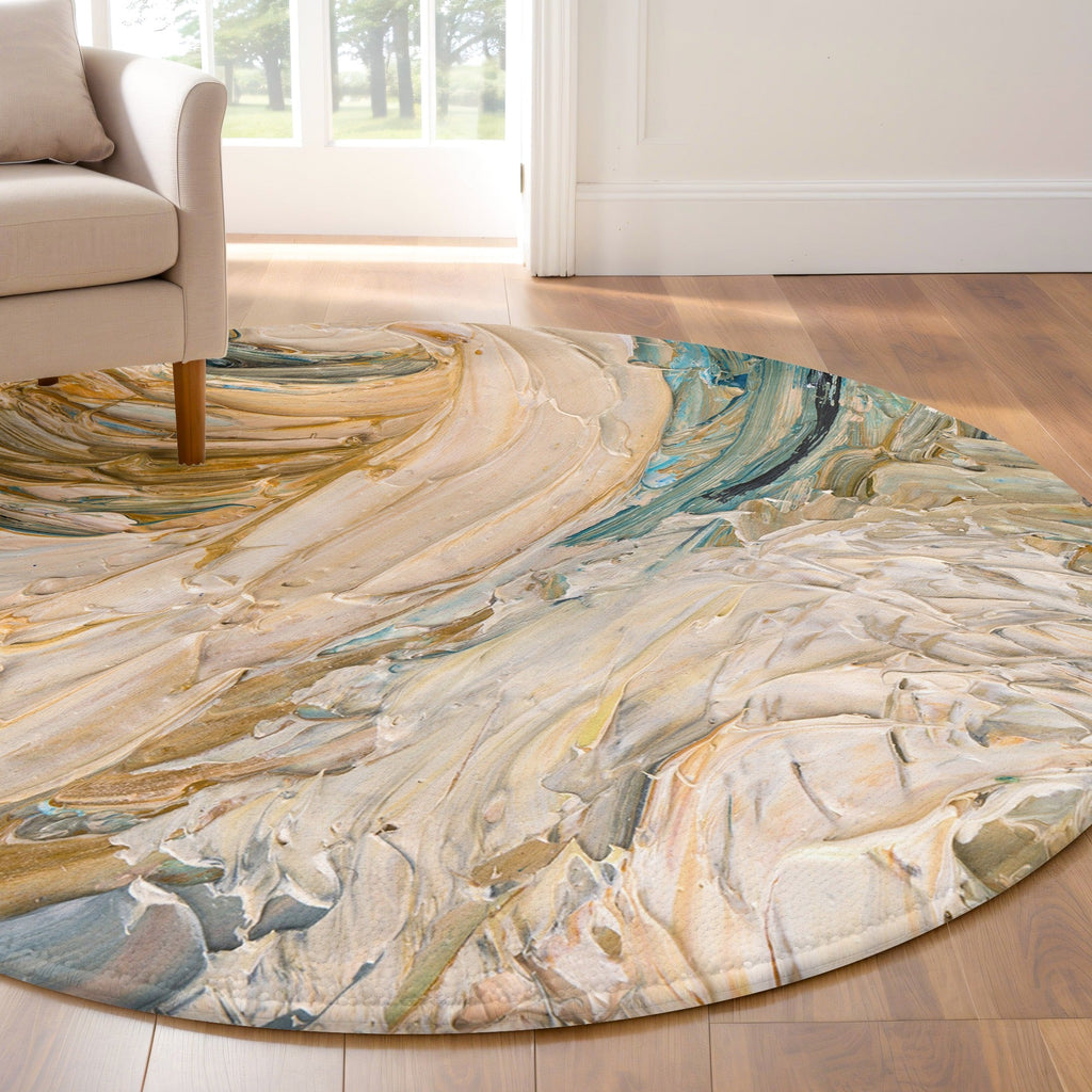 “Toprak Dansı ”  Kaymaz Taban Yıkanabilir Yuvarlak Halı