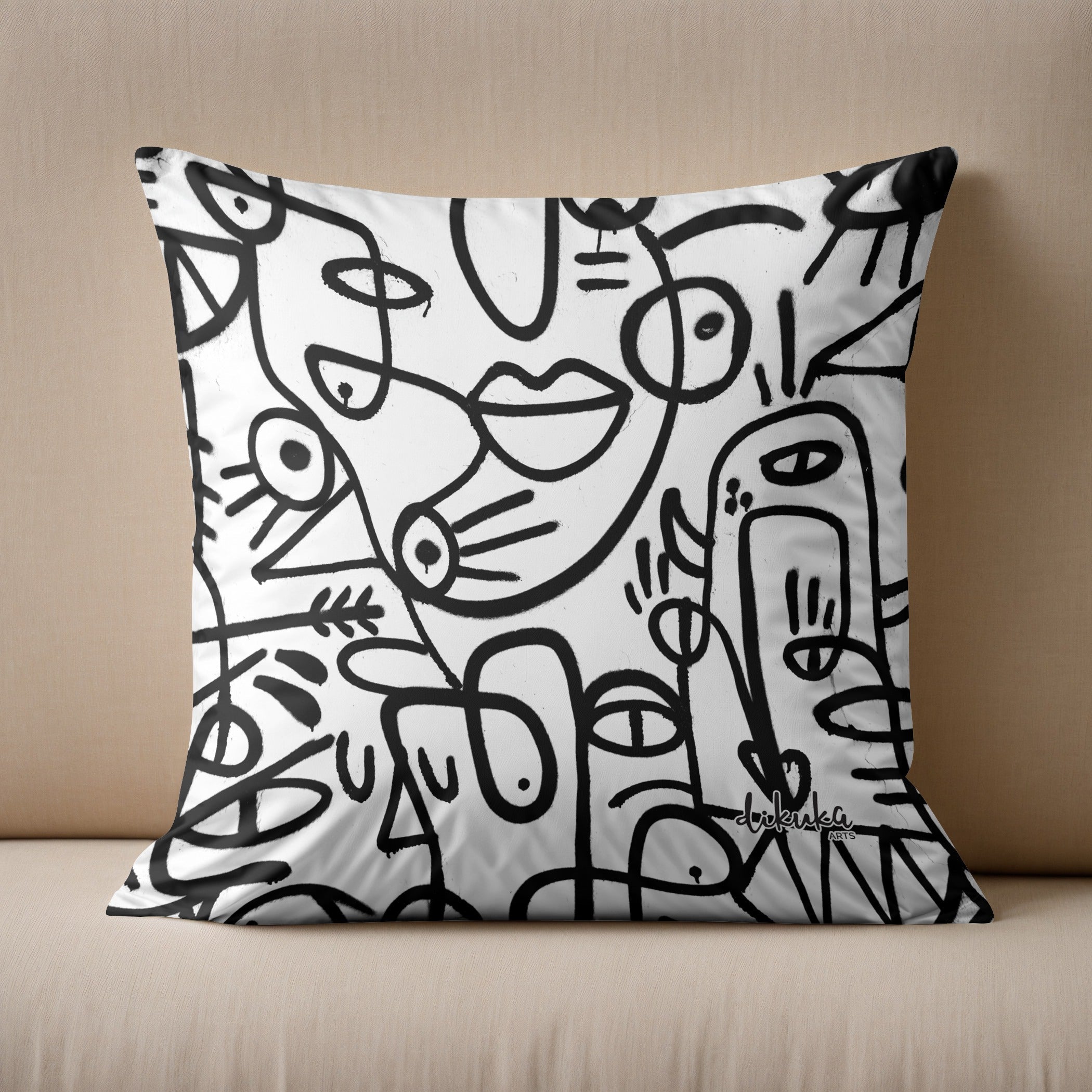 Sokak Ruhu – Barselona Çizgisi Yastık Kılıfı & Yastık 43X43 cm