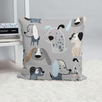 Dikuka Kids Grey Puppies Kırlent - Minikler için Yastık