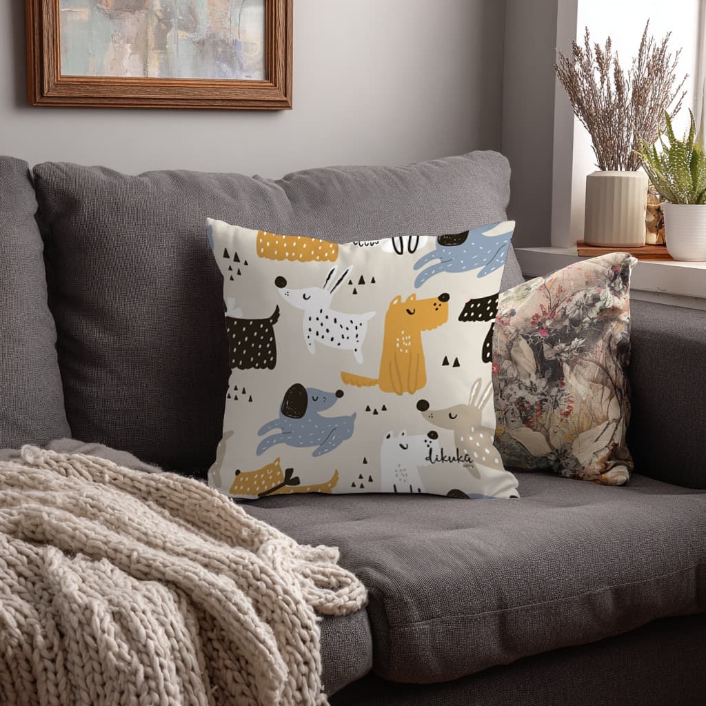 Dikuka Kids Happy Dogs Yastık – Minikler için Yastık