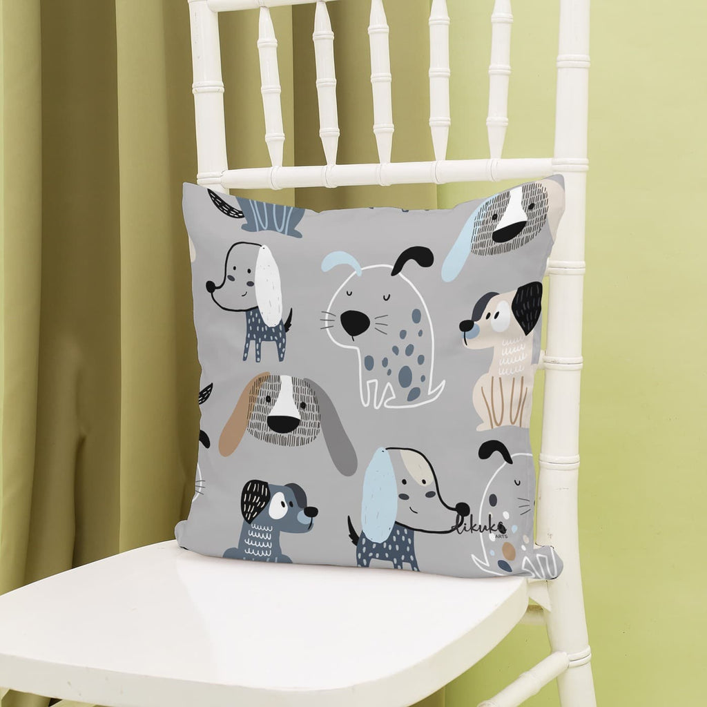 Dikuka Kids Grey Puppies Kırlent - Minikler için Yastık