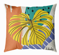 Tropikal Desenli Yapraklı 1 43x43 Yastık Kılıfı