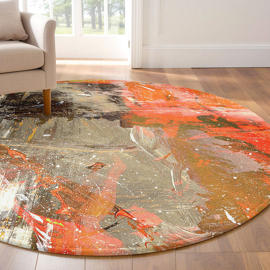 Yanık Toprak –  Kaymaz Taban Yıkanabilir Yuvarlak Halı